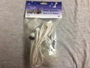 Christmas Village Light Cord 5 Sockets 10ft. w/Switch & Bulbs NIP
