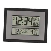 512-85937-INT Atomic Digital Wall Clock with Temperature & Contemporary