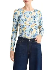 [David Lawrence] Kadence Bamboo Top in White Multi