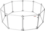 PaWz Pet Clear Playpen 10 Panel, Indoor Outdoor Dog Play Pen 360°Transparent PC Board, Foldable Portable Install-Free Aircraft-Grade Aluminium Frame Pet PlayPens Fence Gate Barrier for Cats,Dogs,Puppy