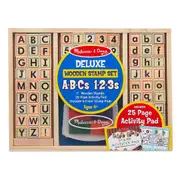 Melissa and Doug - Deluxe Wooden Stamp Set - ABC - 123