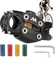 Road Bike Stem - 7 Degree Shock Spring Absorber 45mm Height Rise Adjustable Stem - Shock-Absorbing Aluminium Alloy Handle Buffer Handlebar Riser for Road Gravel Hybrid E-Bikes