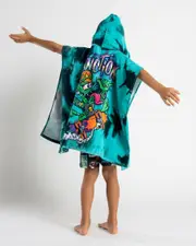 [Sanction] Sanction Kids' Gnarly Hooded Towel in Mint Mottle One Size Mint Mottle
