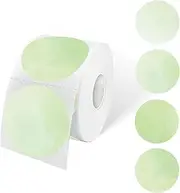 Starboling Thermal Labels - 2 Inch Green Watercolor Round Printer Stickers, Self-Adhesive Direct Thermal Labels for DIY Logo Design, Name Tags