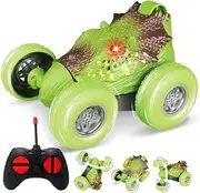 Qizebaby Remote Control Car for Kids，Dinosaur Toys RC Stunt Car，360°Rotating RC Car with Rechargeable，Toy for 3 4 5 6 7 8 9 Year Old Boy Christmas Birthday Toys Gift