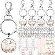 [Threehoney] Volunteer Appreciation Gifts Thank You Gifts Set Includes Volunteer Keychain Thank You Cards with Organza Bags
