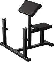 AOWINNOX Fitness Black Adjustable Arm Preacher Curl bench, Bicep Tricep Curl Machine, Seated trenghthen Training Isolated Barbell Dumbell Station for Home Gym