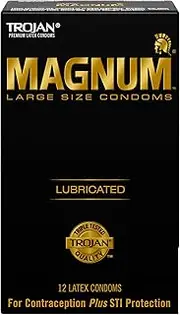 Trojan Lubricated Condom, Magnum, Large, 12-Count