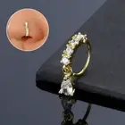 Dangly Plated Crystal NOSE RING Stud Hoop Sparkly Crystal Nose Hoop Tragus Ring~