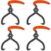 Log Tongs with PVC Handle 4 Pack Heavy Duty Firewood Grabber Tool