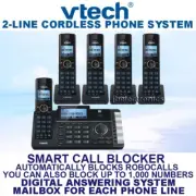 VTECH DS6251 DECT 6.0 2-LINE CORDLESS PHONE+4 CORDLESS HANDSET-SMART CALL BLOCK