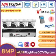 Hikvision 4CH NVR 4K CCTV System 8MP Hybrid Light ColorVu IR Security Camera MIC