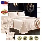 4Pcs King Size Satin Sheet Set - Ultra Silky Blush Comfort for Luxurious Sleep