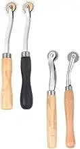 TEHAUX 4pcs Leather Fabric Tracing Wheel Set Serrated Spacing Markers Ideal for Cutting Crafting Leatherwork