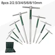 8pcs T-Shaped Spanner Set High-speed Rotating Hexagonal Sliding Rod Extension