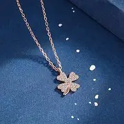[MBETA] Lucky Four-Leaf Clover Necklace Female Pendant Simple Temperament Special Interest Light Luxury Design Sense Internet hot Clavicle Chain