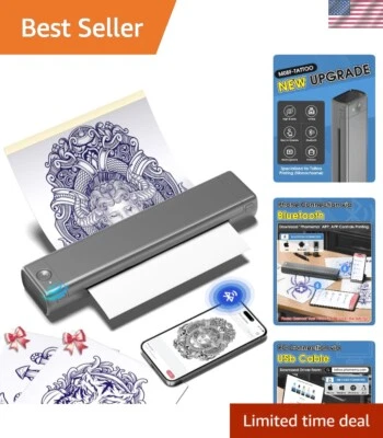 M08F Bluetooth Tattoo Stencil Printer, Thermal Tattoo Machine with 10pcs Tatt...