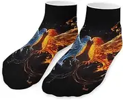 [QMNVBDS] Bird Fire And Water Socks Ankle Length Socks Casual Short Socks for Women Men Low Cut Sports Socks Running Socks No Show Socks Ankle Socks Athletic Socks Workout Socks, Style, One Size, Style