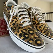 Vans Comfycush Old Skool Leopard Golden Brown Men's Classic Skate Shoes Size 10