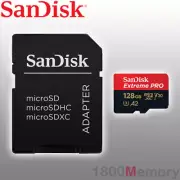GENUINE SanDisk 128GB Extreme Pro Micro SDXC SD Adapter 200MB/s C10 U3 A2 V30