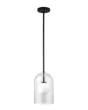 Abraham + Ivy Sondre 8in Wide Double Layer Pendant with Glass Shade