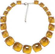 [Generic] Multicolor Resin Bib Choker Necklace - Large Statement Collar, Boho Ethnic For Women