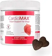 Heart Support Supplement for Dogs-Vet-Formulated, Antioxidant-Rich-L-Taurine, L-Carnitine,EPA,DHA,CoQ10-Aids Circulatory Strength, Cardiovascular Support, Heart Muscle Function-USA Made-60 Soft Chews