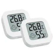 2Pcs Indoor Digital LCD Thermometer Hygrometer Electronic Temperature Humidity Meter Sensor Gauge with Air Comfort Indic