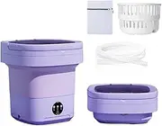 Portable Travel Washing Machine, Upgraded Large Capacity Collapsible Mini Washer Machine, for Camping, Apartment, Dorm, Clothes (Purple)