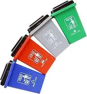 Gogogmee 1 Set Garbage Classification Toys Step Trash Bin for Kids 4 Colors Push Vehicles Garbage Cans Mini Home