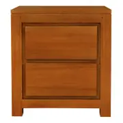 Centrum Furniture Amsterdam 2 Drawer Bedside Table - Light Pecan