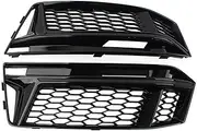 1 Pair Car Front Bumper Fog Light Grille Cover Compatible For Audi A4 S4 B9 S-line 2016 2017 2018 Honeycomb Mesh Fog Lamp Grill