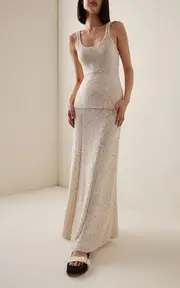 [Gabriela Hearst] Floris Beaded Knit Silk Maxi Skirt