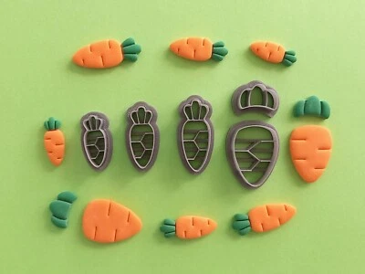 Carrot Polymer Clay Cutter Set | Maxi Set | Easter Theme | Cross Bunny Egg