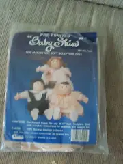 Pre printed Baby Skin Flesh soft sculpture Doll Kit Like Cabbage Patch Opened