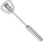 Egg Whisk, 12 Inch Semi-Automatic Egg Beater Stainless Steel Hand Mixers for Ble