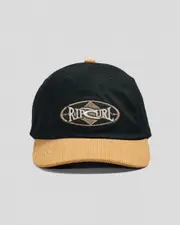 [Rip Curl] Rip Curl Men's Heritage Oval Snapback Cap in Black/Tan One Size Black/Tan