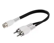Steren 6in RCA Plug to 2-RCA Jack Y Audio Patch Cord White