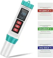 Digital Pool Water Tester High Accuracy PH Meter Portable Pool Salt Meter Multifunctional Test PH/EC/TDS/Salinity/Temperature for Drinking Water Aquariums..(green)