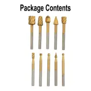 10 Pcs HSS Router Grinding Bit Burr Set For Engraving Wood Rotary Simple Tool US