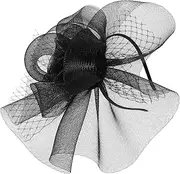 [HONMEET] Tea Party to Wedding Black Mesh Feather Headband Stylish Clip Headpiece for Women's Fascinator Decorations