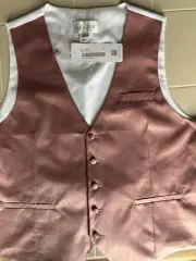 Azazie Tuxedo Vest Men’s Size L Dusty Rose Front White Back