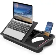 Laptop Lap Desk - Home Office Lap Desk for Laptop with Adjustable Angles, Portable Laptop Table Stand for Bed with Mouse Pad & Cellphone Slot & Holder - Fits Up to 15.6 Inch MacBook & Tablets