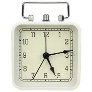 Square Table Top Clock, Retro Metal Silent Non-Ticking Desk Shelf Clock