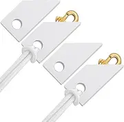 Sintuff 4 Pieces White Flagpole Snap Cover Noise Cancelling Vinyl Covers Snap Hook for Noise Reduction on Flagpole Clips, Fits up to 3.25 to 3.5 Inch