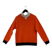 Club Room Mens Orange Turtleneck Fleece Sweatshirt Size Small