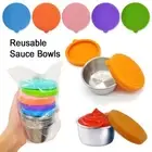 with Lids Condiment Containers Salad Dressing Containers Reusable Sauce Bowls