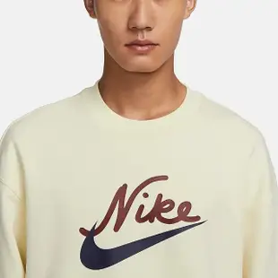 【NIKE 耐吉】長袖上衣 大學T 休閒 AS M NSW GIFTING FLC FT GCEL 男 椰奶色(FV9513113)