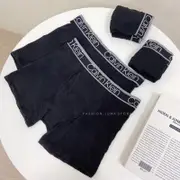 Calvin Klein CK Boxer 男性 彈性 平口 純棉 四角內褲 四角褲 內褲 四件組 全黑 男生內褲