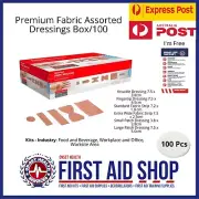 Premium Fabric Assorted Dressings Box/100 - First Aid Supplies
